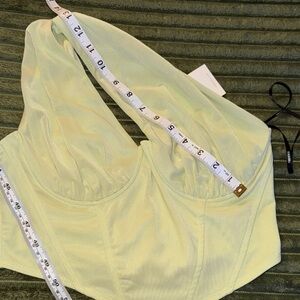 Forever 21 Pale Yellow One shoulder Bustier Top🧚🏼🪐